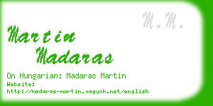 martin madaras business card